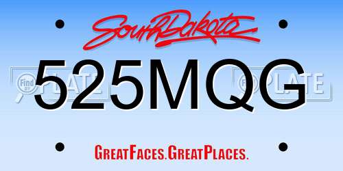 525MQG South Dakota License Plate