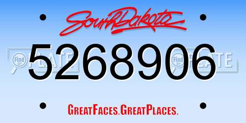 5268906 South Dakota License Plate