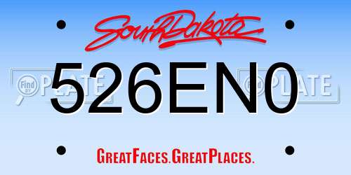 526EN0 South Dakota License Plate
