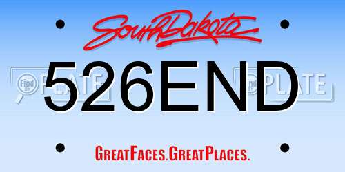 526END South Dakota License Plate