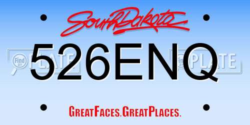 526ENQ South Dakota License Plate