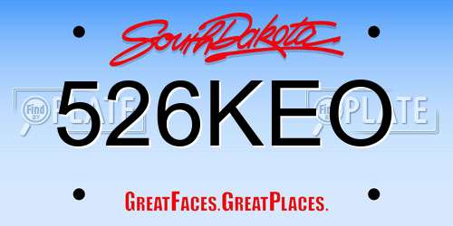 526KEO South Dakota License Plate