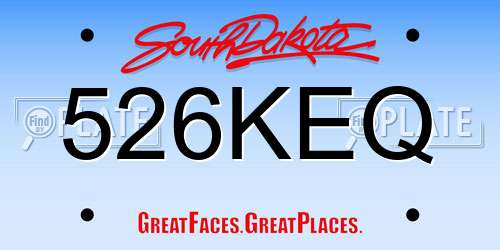 526KEQ South Dakota License Plate