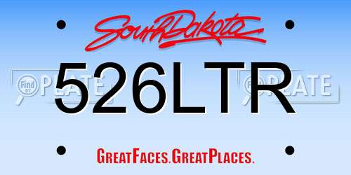 526LTR South Dakota License Plate