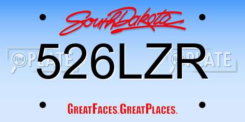 526LZR South Dakota License Plate