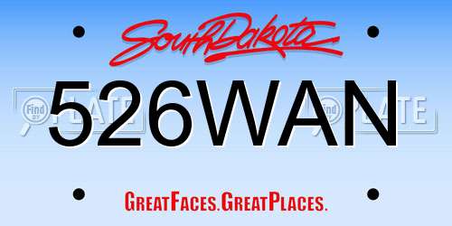 526WAN South Dakota License Plate