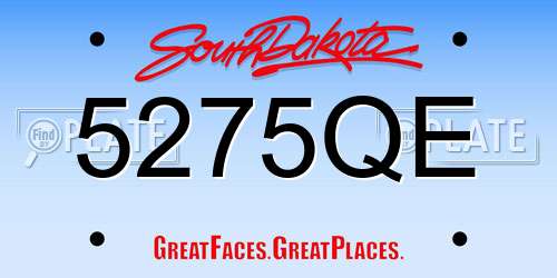 5275QE South Dakota License Plate