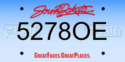 5278OE South Dakota License Plate