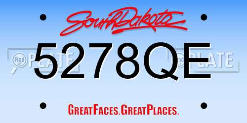 5278QE South Dakota License Plate