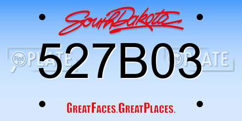 527B03 South Dakota License Plate