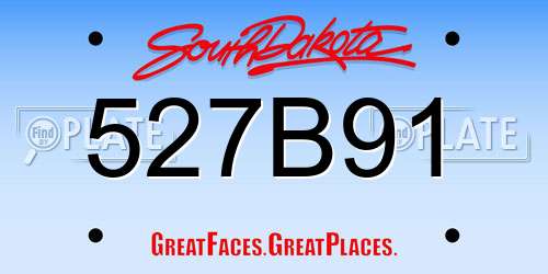 527B91 South Dakota License Plate