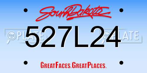 527L24 South Dakota License Plate