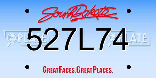 527L74 South Dakota License Plate