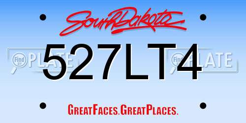 527LT4 South Dakota License Plate