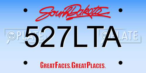 527LTA South Dakota License Plate