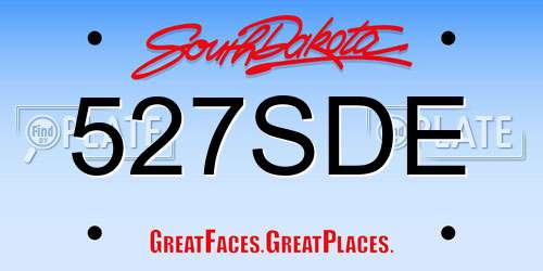 527SDE South Dakota License Plate