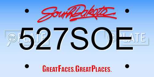 527SOE South Dakota License Plate