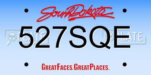 527SQE South Dakota License Plate