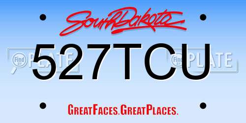 527TCU South Dakota License Plate