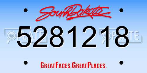 5281218 South Dakota License Plate
