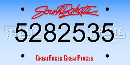 5282535 South Dakota License Plate