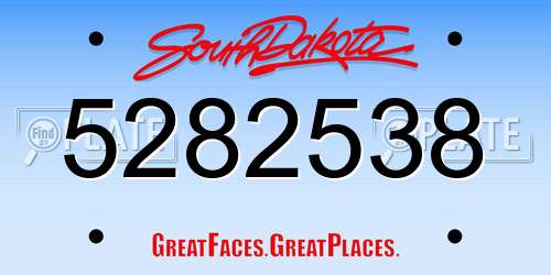 5282538 South Dakota License Plate