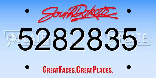 5282835 South Dakota License Plate