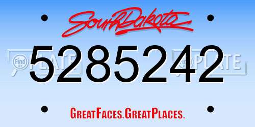 5285242 South Dakota License Plate