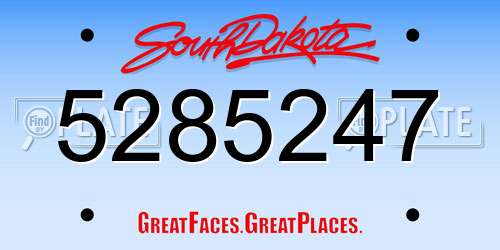5285247 South Dakota License Plate