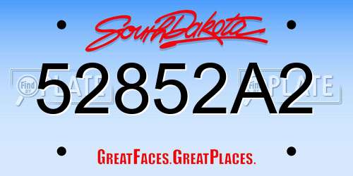 52852A2 South Dakota License Plate
