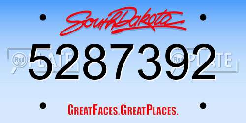 5287392 South Dakota License Plate