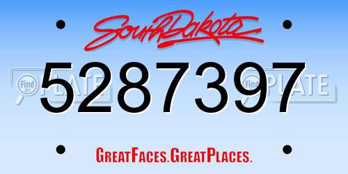 5287397 South Dakota License Plate
