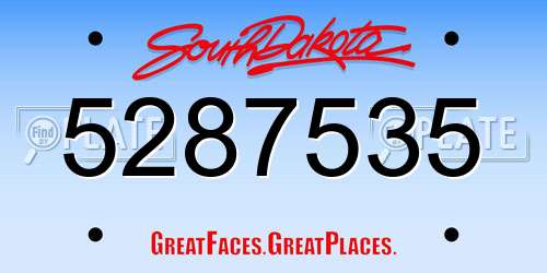 5287535 South Dakota License Plate