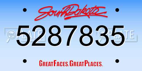 5287835 South Dakota License Plate