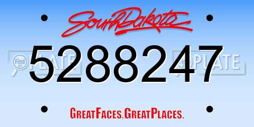 5288247 South Dakota License Plate