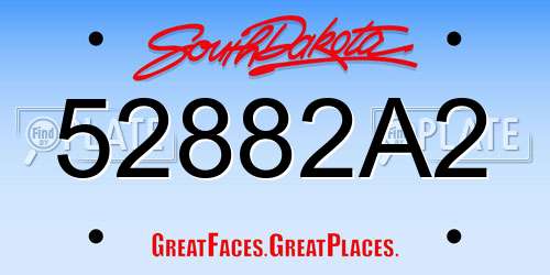 52882A2 South Dakota License Plate