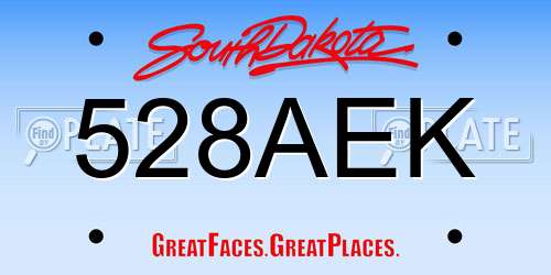 528AEK South Dakota License Plate