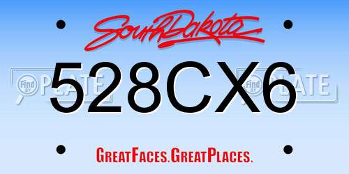 528CX6 South Dakota License Plate