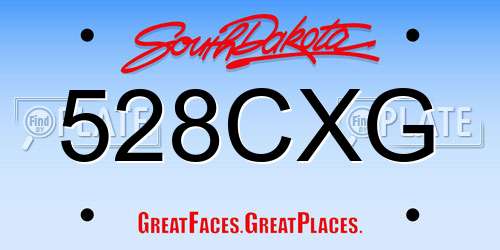 528CXG South Dakota License Plate