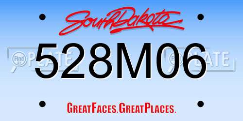 528M06 South Dakota License Plate