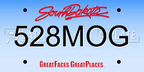528MOG South Dakota License Plate