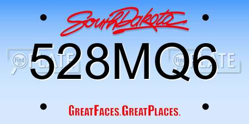 528MQ6 South Dakota License Plate