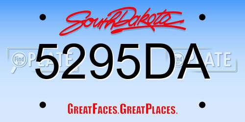 5295DA South Dakota License Plate