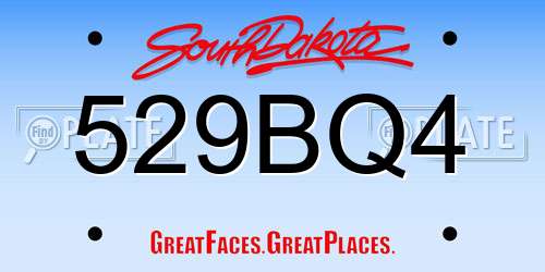 529BQ4 South Dakota License Plate