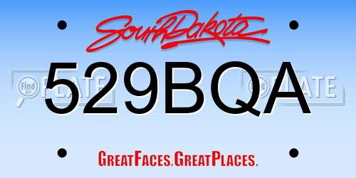 529BQA South Dakota License Plate