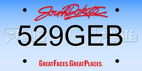 529GEB South Dakota License Plate