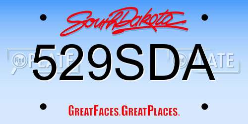 529SDA South Dakota License Plate