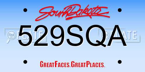 529SQA South Dakota License Plate