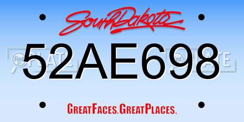 52AE698 South Dakota License Plate