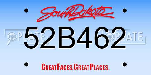 52B462 South Dakota License Plate